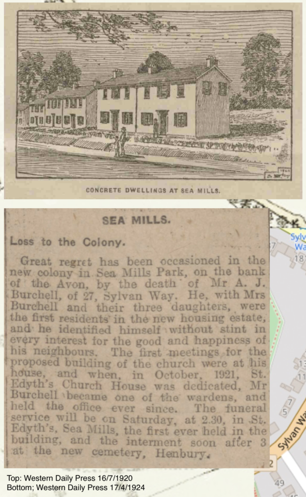 The first houses and residents in Sea Mills, the Burchell family