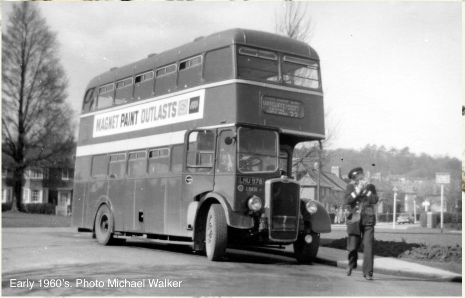 Early 1960's bus on Sea Mills Square. (c) Michael Warner