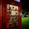 remembrance day phone box museum with lighting